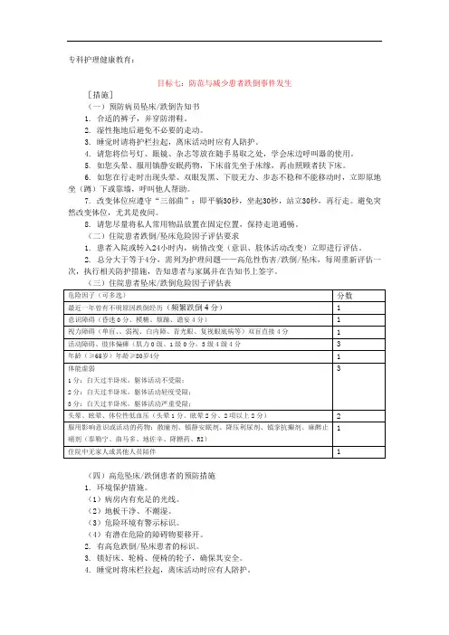 专科护理健康教育