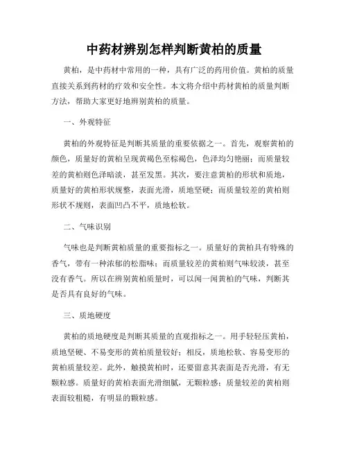 中药材辨别怎样判断黄柏的质量