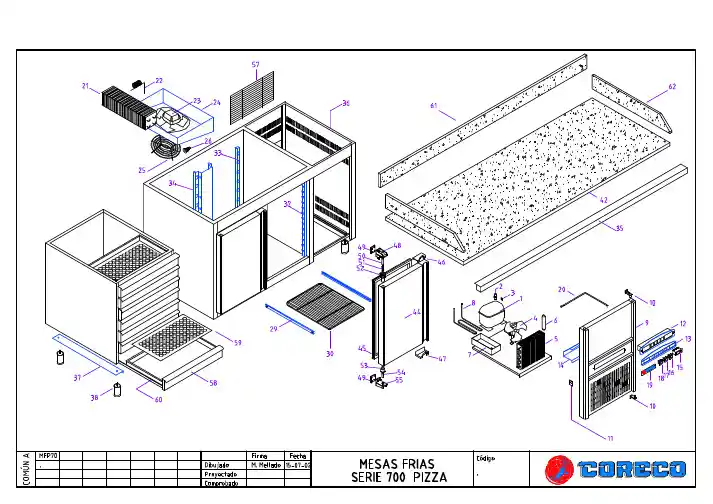 MESAS PIZZA 700 PIZZA COUNTER 700 产品说明书