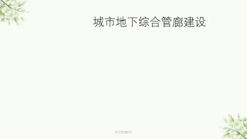 城市地下综合管廊建设课件