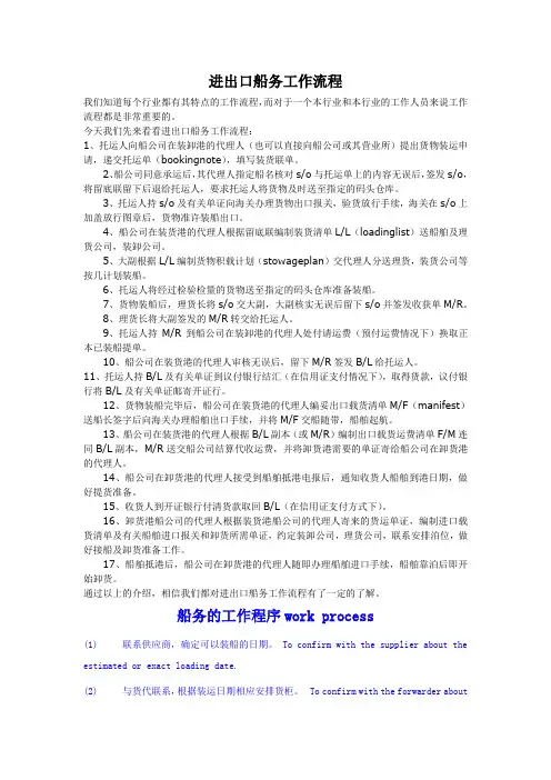 进出口船务工作流程