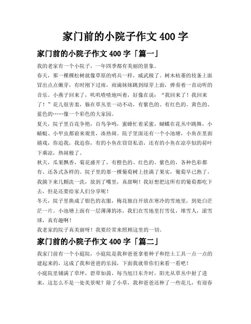 家门前的小院子作文400字