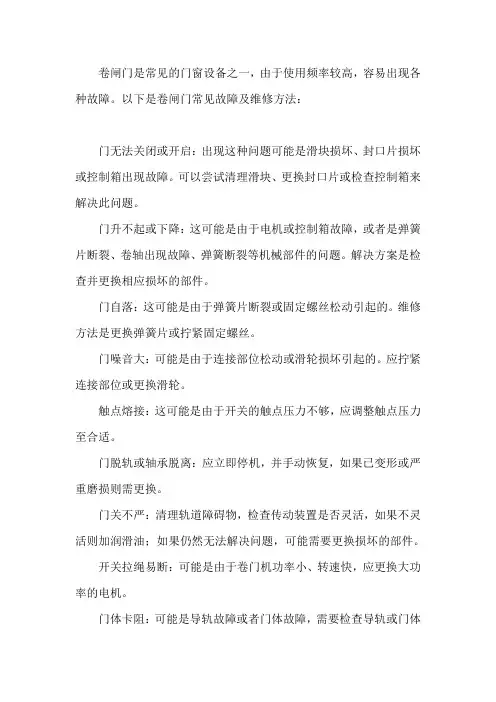 卷闸门的维修方法解析