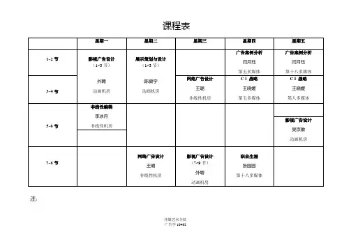课程表(大三下学期)