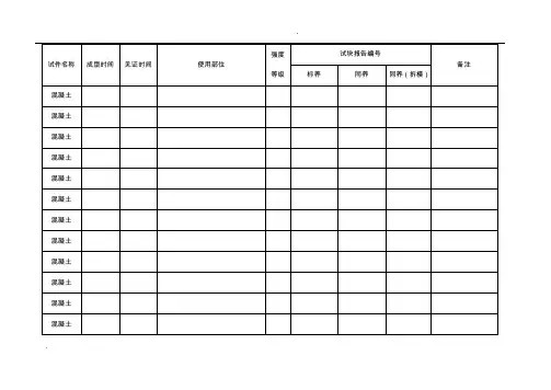 混凝土试块见证取样台账