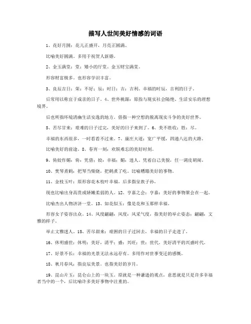 描写人世间美好情感的词语
