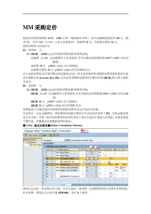 SAP MM采购定价价税剥离(1)