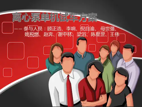离心泵单机试车方案