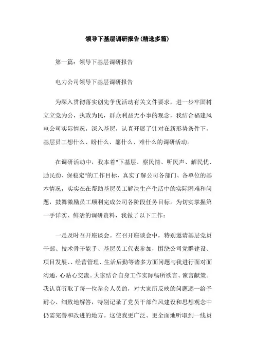 领导下基层调研报告