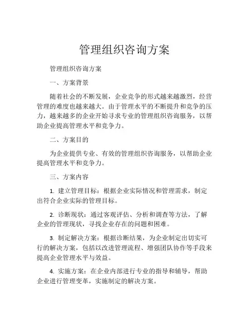 管理组织咨询方案