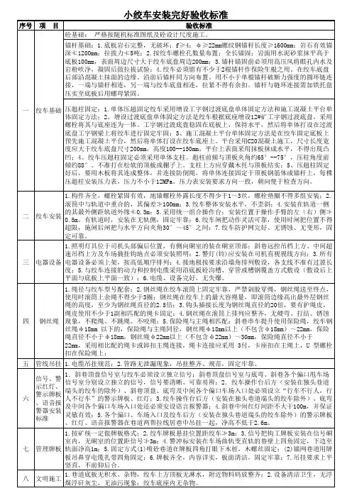 小绞车安装完好验收标准