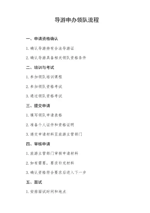 导游申办领队流程