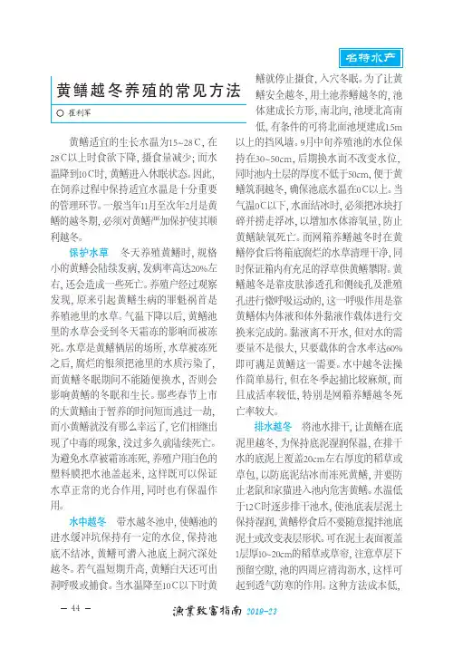 黄鳝越冬养殖的常见方法