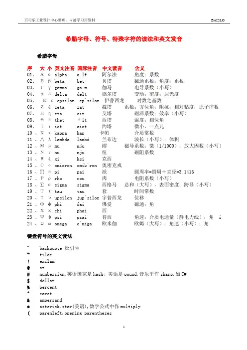 各种特殊符号