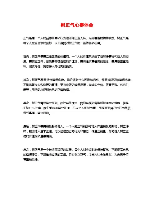 树正气心得体会