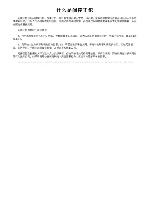 什么是间接正犯