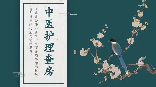 中医护理查房ppt模板