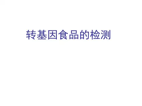 转基因食品的检测叙述报告 