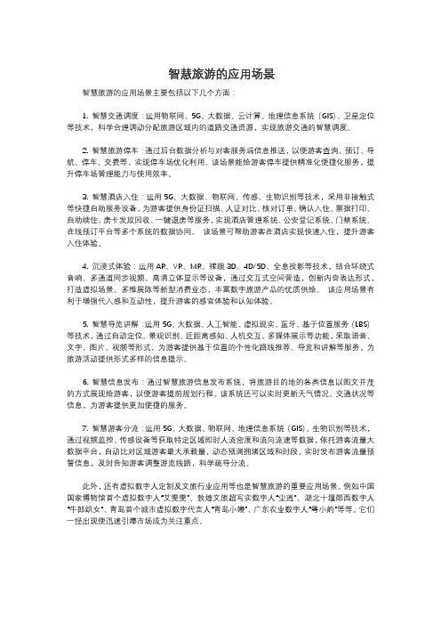 智慧旅游的应用场景