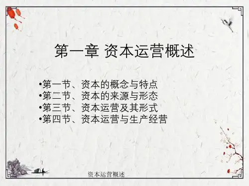 资本运营概述