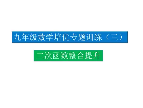 九年级培优专题(三)二次函数整合提升