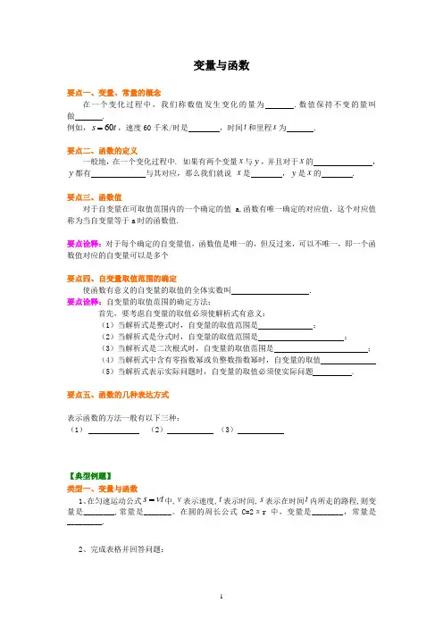 一次函数常考题型