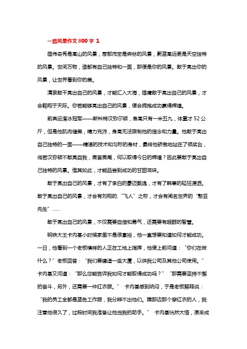 一路风光正好作文800字