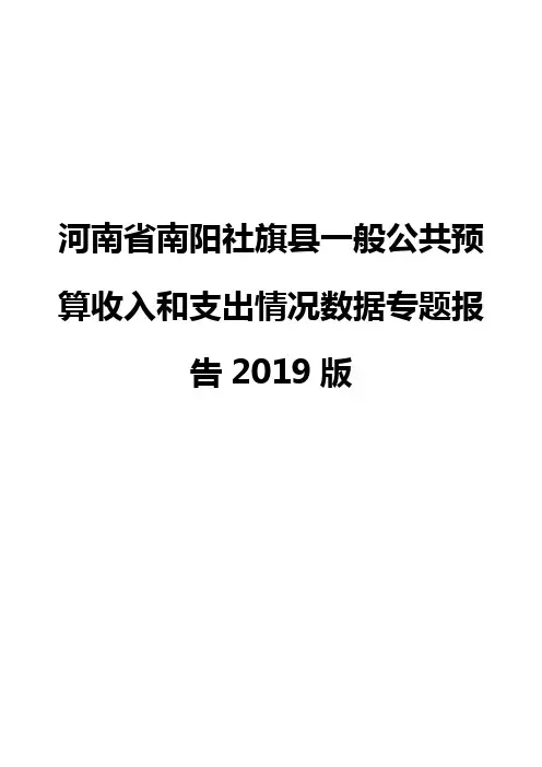 河南省南阳社旗县一般公共预算收入和支出情况数据专题报告2019版