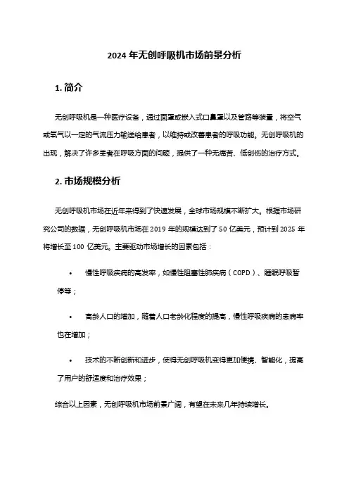 2024年无创呼吸机市场前景分析