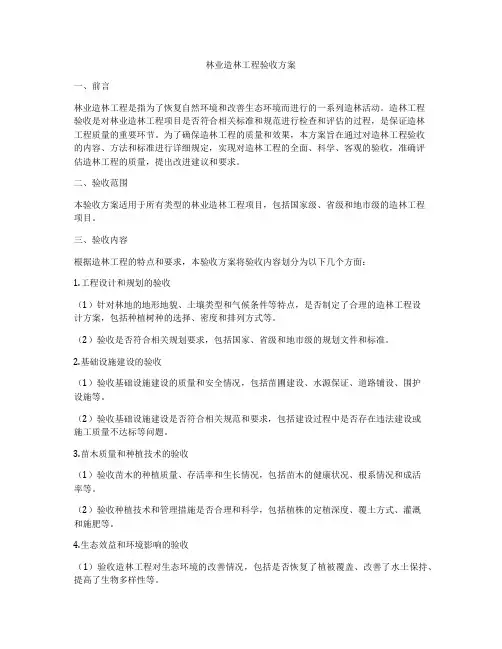 林业造林工程验收方案