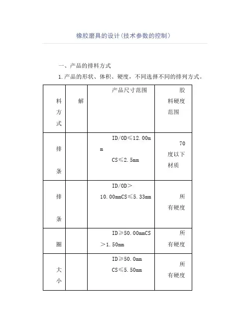 橡胶磨具的设计(技术参数的控制)