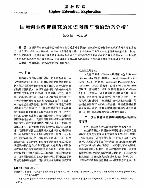 国际创业教育研究的知识图谱与前沿动态分析