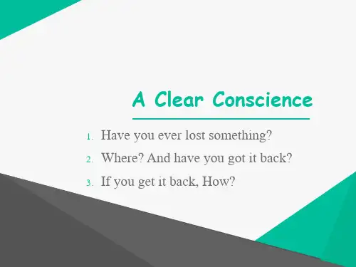 新概念二45课 A clear conscience课文详解AntAngelia