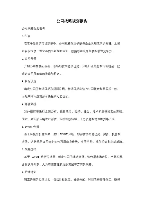 公司战略规划报告