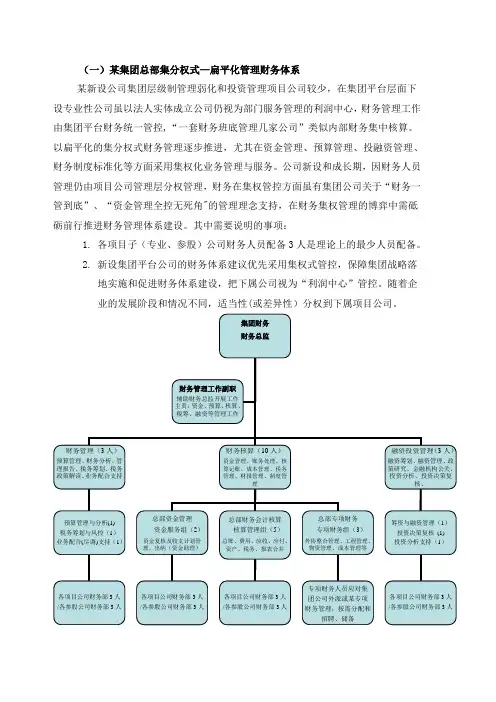 财务体系模式及组织架构方案(简版)