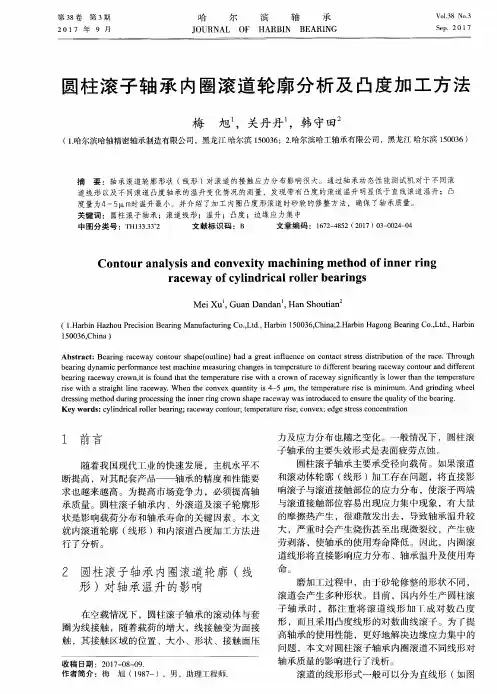 圆柱滚子轴承内圈滚道轮廓分析及凸度加工方法