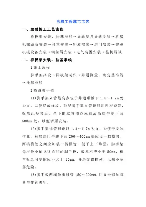 电梯工程施工工艺