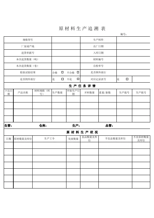追溯表