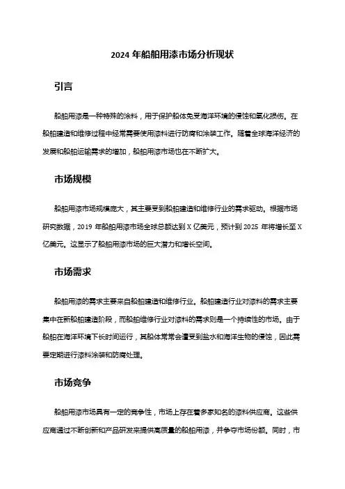 2024年船舶用漆市场分析现状