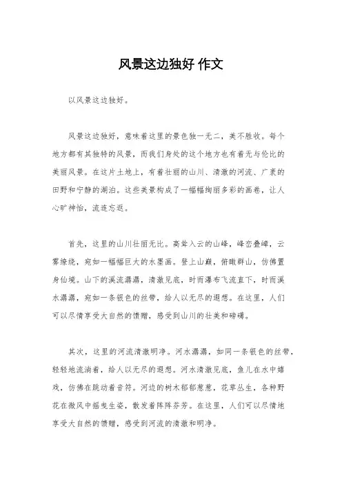 风景这边独好 作文