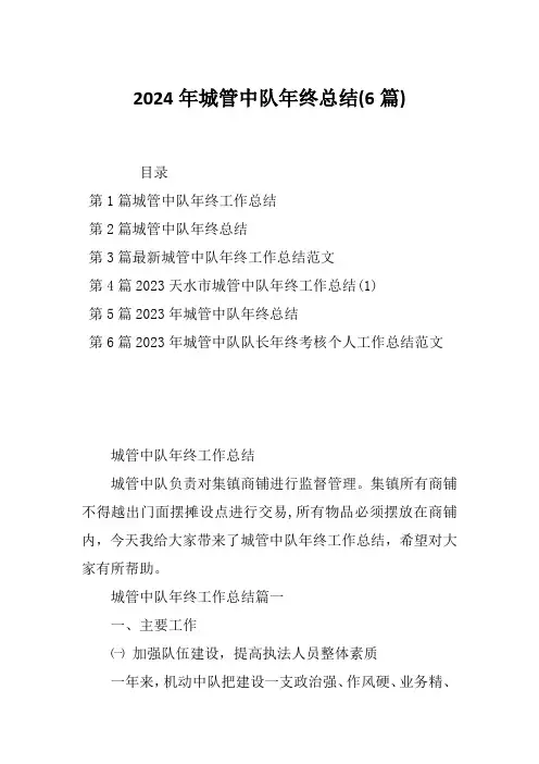 2024年城管中队年终总结(6篇)
