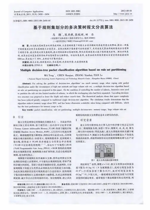 基于规则集划分的多决策树报文分类算法
