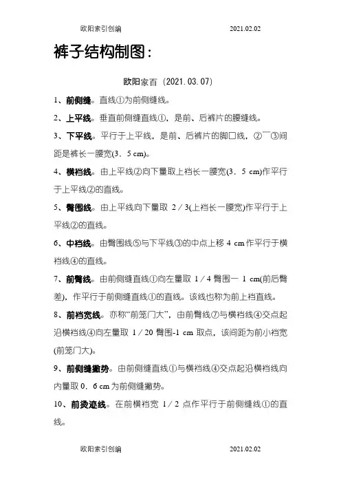 裤子结构制图之欧阳家百创编