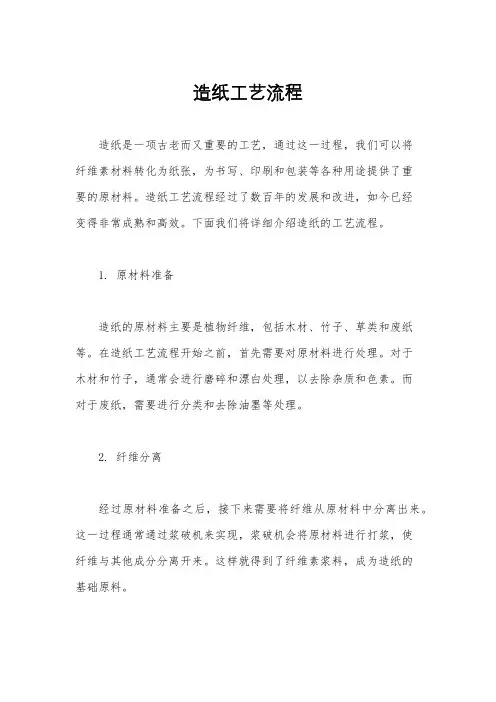 造纸工艺流程