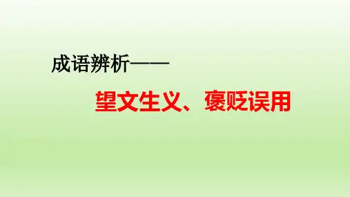 中考语文专题复习备考：成语辨析之望文生义、褒贬误用