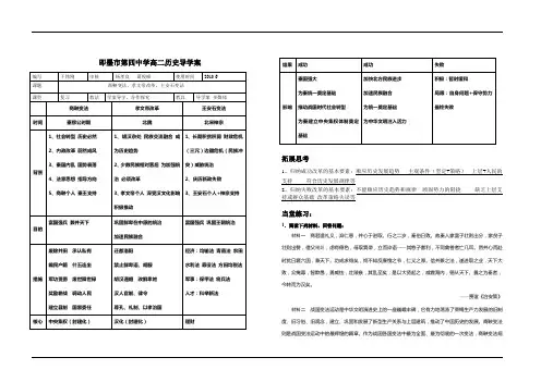 商鞅变法、北魏孝文帝改革及王安石变法