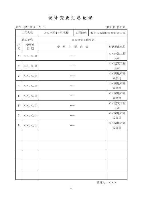 给排水与采暖工程资料表格