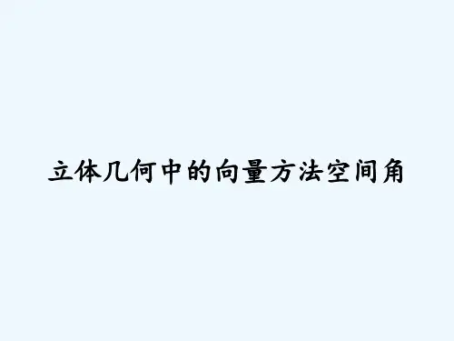 立体几何中的向量方法空间角ppt