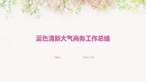 蓝色清新大气商务工作总结