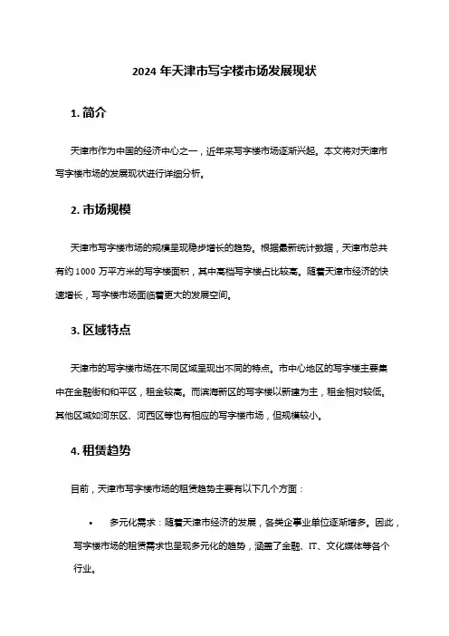 2024年天津市写字楼市场发展现状